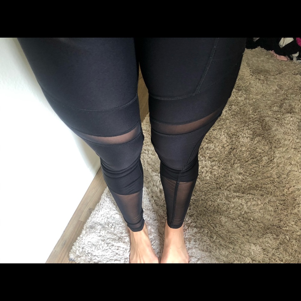 Black leggings mesh workout pants